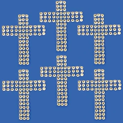 Image of Clear Diamante Cross Stickers X 6 Christian 3D Stick On Craft Card Making Bling