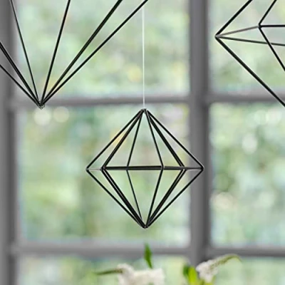 Image of Ginger Ray Small Geometric Metal Hanging Decorations for Weddings &amp; Parties, Black