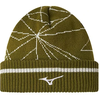 Image of Mizuno Breath Thermo Graphic Beanie Olive Women/Men One size