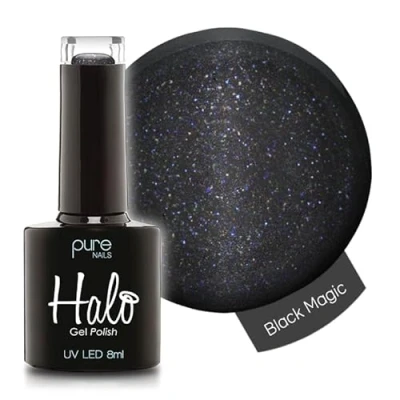Image of Halo Gel Polish 8ml Black Magic. UV/LED Nail Polish, Long Lasting &amp; Easy To Apply. Soak Off Art Colours For Manicure Pedicure. Professional Home Use.