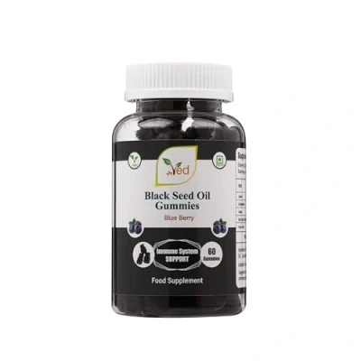 Image of Ved Black Seed Oil Gummies with Blackcurrant Flavour, Raw Unfiltered Mother Culture, Vegan Health Supplement for Men and Women 60 Chews 30 Days’ Supply.