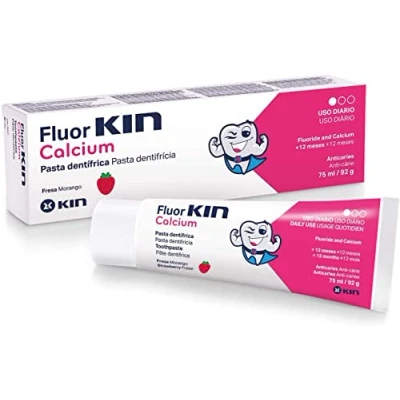 Image of Fluor Kin Toothpaste Childrens Strawberry Flavour with Calcium and Fluoride