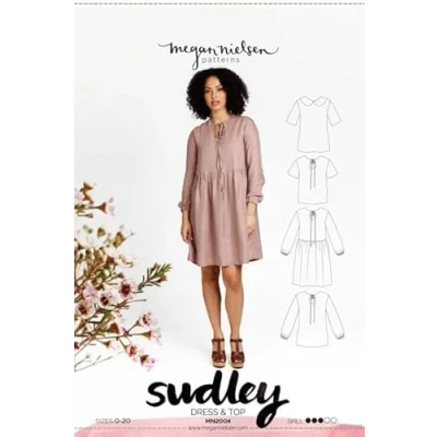 Image of Megan Nielsen Ladies Sewing Pattern 2004 Sudley Blouse &amp; Dress