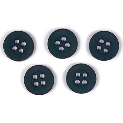 Image of Colour 4 Hole Round Shirt Buttons 10mm Wide Pack of 5 (Dark Grey)