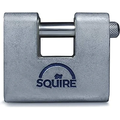 Image of Squire Henry ASWL1 Warehouse Armoured Brass Block 5 Pin Padlock, Silver, 60 mm (Length) x 25 (Width)