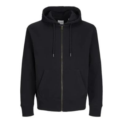 Image of Jack &amp; Jones Jjecharge ZIP HOOD Zipup sweatshirt, Men&#039;s, Size: Small, Black