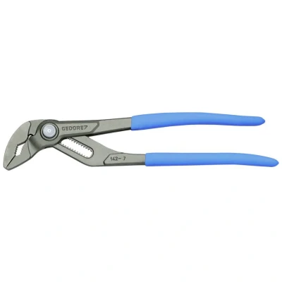 Image of GEDORE Water pump pliers, Clamping width to 37 mm, Pushbutton setting, Finger protection, Flat, Chrome plated, 142 7 TL