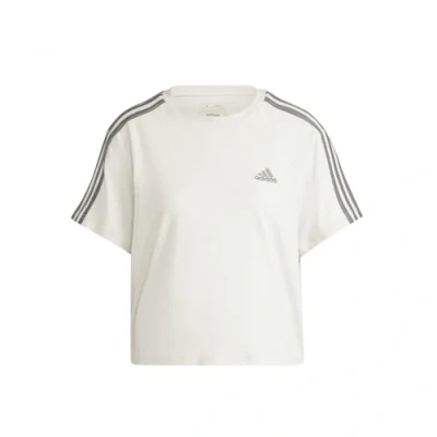 Image of adidas Women&#039;s Essentials 3 Stripes Single Jersey Crop Top, Alumina, XL