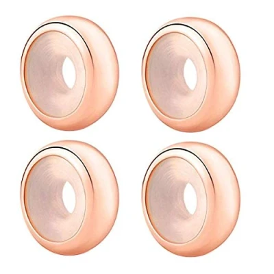 Image of Clip Stopper Charms sterling silver Rondelle Spacer Bead Charm for Pandora Bracelets, Rose Gold Silver,