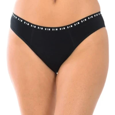Image of Dim Women&#039;s Classic Organic Cotton Menstrual Medium Flow Protect x1 Brief, Black, S