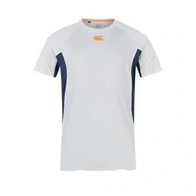 Image of Canterbury Men&#039;s Vapodri Superlight T Shirt, Whitecap Gray/Midnight Navy XS