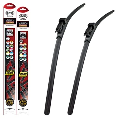 Image of Fits Mercedes M Class 2006 2011 Heyner Germany Aero Flat Windscreen Wiper Blades Replacement Front Set Model Size 28&quot;21&quot;