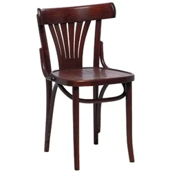 Image of Fameg Bentwood Bistro Fan Back Side Chairs Walnut (2 pack)
