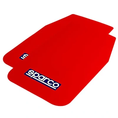Image of Netagon Pair of Universal Car, Van, SUV Mudflaps Durable PVC Splash Guard Mud Flaps by Sparco with Logo (Red)