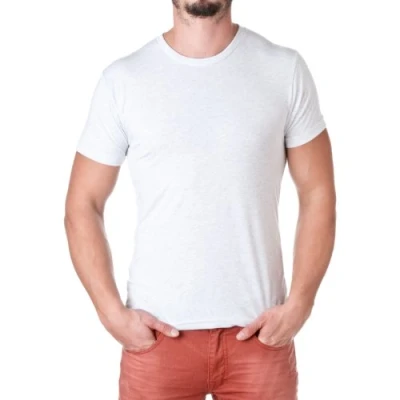 Image of Next Level Men&#039;s Tri Blend Crew HEATHER WHITE 6010 M