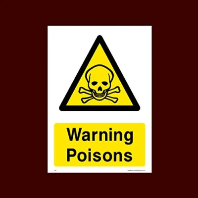 Image of Warning Poisons Sticker/Self Adhesive Sign Warning, Farm, Dogs, Agriculture, Cattle, Sheep, Bull (CA31)