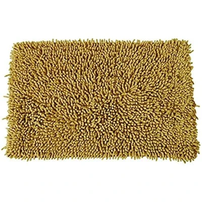 Image of MSV Bath mat Chenille of cotton in beige 60x40cm, Microfibre, 60 x 40 cm