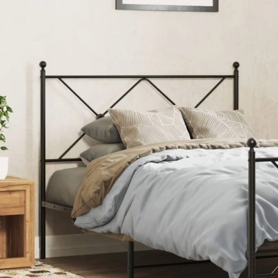Image of vidaXL Metal Headboard Black 100cm