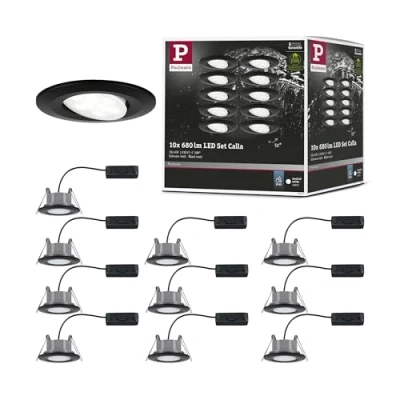 Image of Paulmann Calla, black swivelling 4,000K not dimmable 10s
