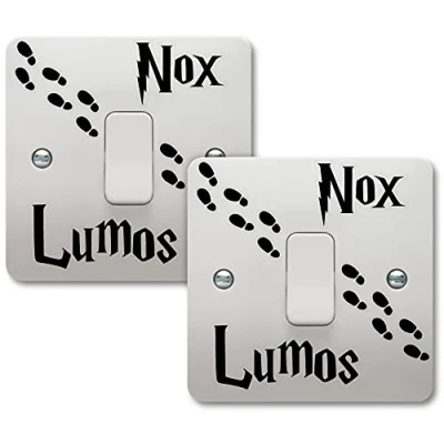 Image of Epic Modz Lumos Nox Light Switch Vinyl Sticker Set Child Room Lightswitch Wall Art Gift Decal [2 Pack]