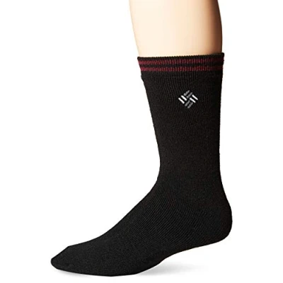 Image of Columbia Men&#039;s Medium Weight Thermal Casual Sock, Black, 10 13 (Shoe Size 6 12 US (Pack of 2)