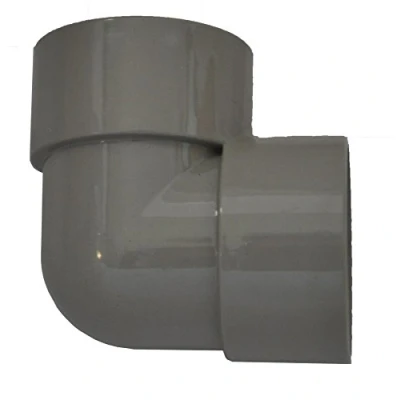 Image of Pack of 2 Solvent Weld 50mm Waste Pipe 90 Degree Knuckle Bend Grey