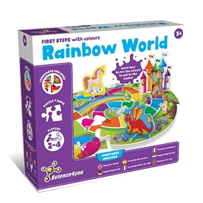 Image of Science4you 80003548 First Steps Rainbow World Learn Colors for Toddlers: Fairy, Princess and Unicorn Puzzle Kids, Games, Toys Gifts 3 4 5+ Years Old Boys Girls