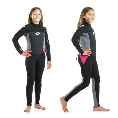 Image of Osprey Girls Full Length 3 mm Summer Wetsuit, Kids Neoprene Surfing Bodyboarding Origin, Multiple Colours, L