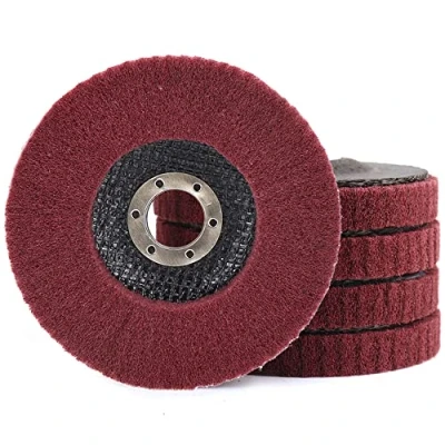 Image of SI FANG 115mm Nylon Flap Disc Polishing Wheel, 320 Grit Scouring Pad Abrasive Grinding Discs Angle Grinder Attachments Scrub Pads, Wood Sanding Buffing Metal Rust Removal, 5Pcs 4 1/2inch