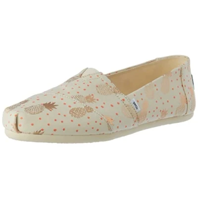 Image of TOMS Women&#039;s Alpargata Loafer Flat, Pineapple Natural, 3.5 UK