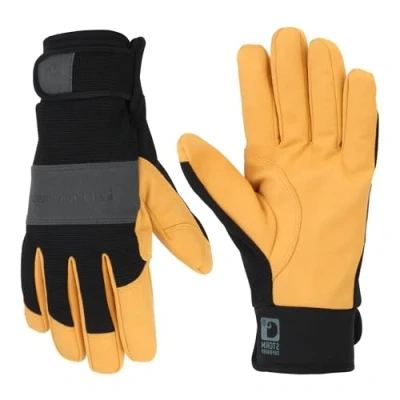 Image of Carhartt Men&#039;s WB Dex Cold Weather Gloves, Black Barley, Large