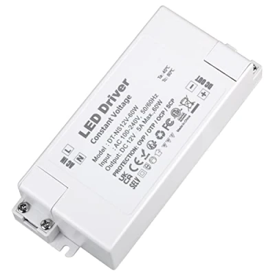 Image of VARICART LED Driver 12V 60W, 240V to DC Transformer 5A, Constant Voltage Switching Power Supply Adaptor, Low Transformers for Strips Light and G4, MR11, MR16 Bulbs