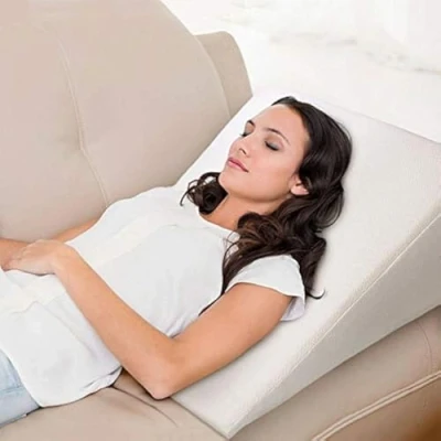 Image of MantraRaj Large Bed Wedge Pillow Memory Foam Top Reduce Back Pain, Snoring, Acid Reflux and Respiratory Problems Ideal Sleeping, Reading, Rest Elevation Breathable Washable Cover
