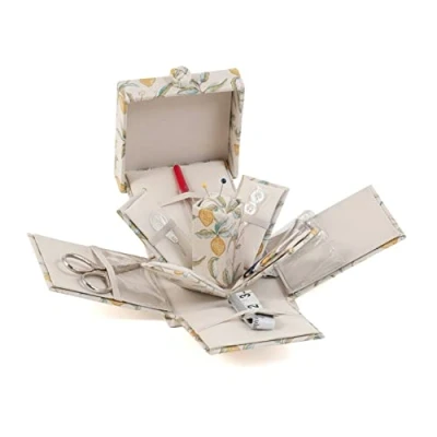 Image of Hobby Gift Filled Sewing Kit Victorian Style Square 10.5 x 12.5cm Morris Lemons