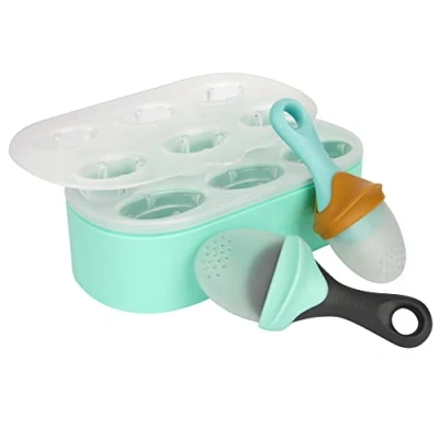 Image of Boon Pulp Silicone Feeder Freezer Tray — Includes and Lid with 2 Baby Food Feeders Storage