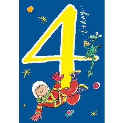 Image of Greetings Card (WDM9109) Boys 4th Birthday Quentin Blake