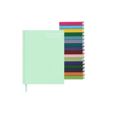 Image of Top Sale 2024 25 A4 Day To Page Academic/Mid year Diary with Textured HardCover Sage