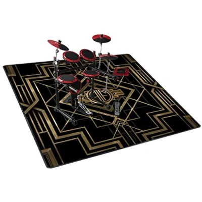 Image of QQDD Drum Rug Mat Soundproof Carpet Non Slip Blanket Percussion E For Electronic Kits Musical Instruments Floor Mat,Square (120CM x 120CM)