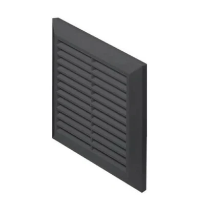 Image of Graphite Air Vent Grille 170mm X Fly Screen Wall Ventilation Cover T40GR