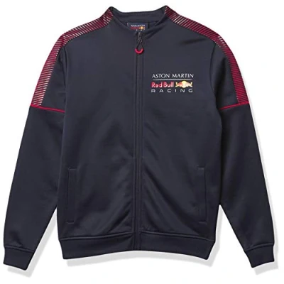 Image of Red Bull Racing Aston Martin AMRBR F1 Mens Navy Track Jacket Blue Cotton Size Small