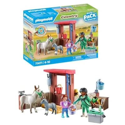 Image of Playmobil 71471 Country: Farmyard Veterinarian Starter Pack, animal play sets, sustainable toys, fun imaginative role play, playsets suitable for children ages 4+