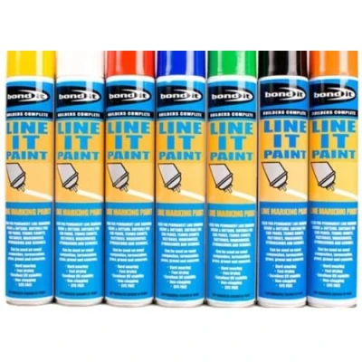 Image of 12 X Survey Line Marker Marking Spray Paint 750ml Red Permanent