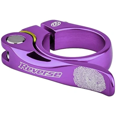 Image of Reverse Long Life Seat Post Clamp with Quick Release 34.9 mm Purple