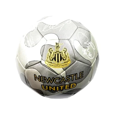 Image of Hy Pro Officially Licensed Newcastle United F.C. Silver Camo Signature Football Size 5, NUFC, Training, Match, Merchandise, Collectible For Kids and Adults