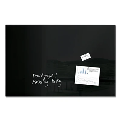 Image of SIGEL GL140 Premium Glass magnetic Board, glossy surface, 100 x 65 cm, easy mounting, Black Artverum