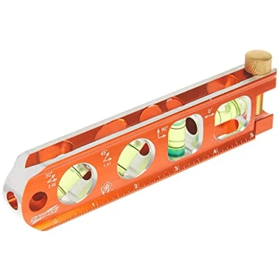 Image of Swanson Tool Co TL041M 6 Inch Savage Magnetic Billet Torpedo Level with Brass Pipe Clamp, Inches and 15 Centimeters Orange
