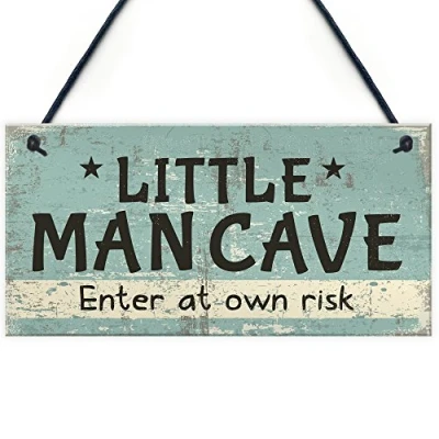 Image of RED OCEAN Man Cave Sign Hanging Door Bedroom Wall Plaque Shed Room Son Dad Birthday Gift