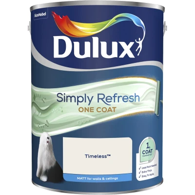 Image of Dulux Simply Refresh One Coat Matt Emulsion Paint Timeless 5L