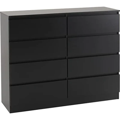 Image of Seconique Malvern 8 Drawer Chest in Black