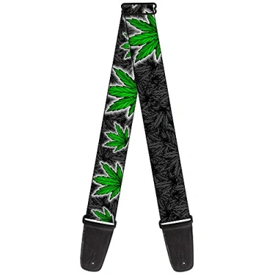 Image of Buckle Down Guitar Strap Marijuana Haze Black
